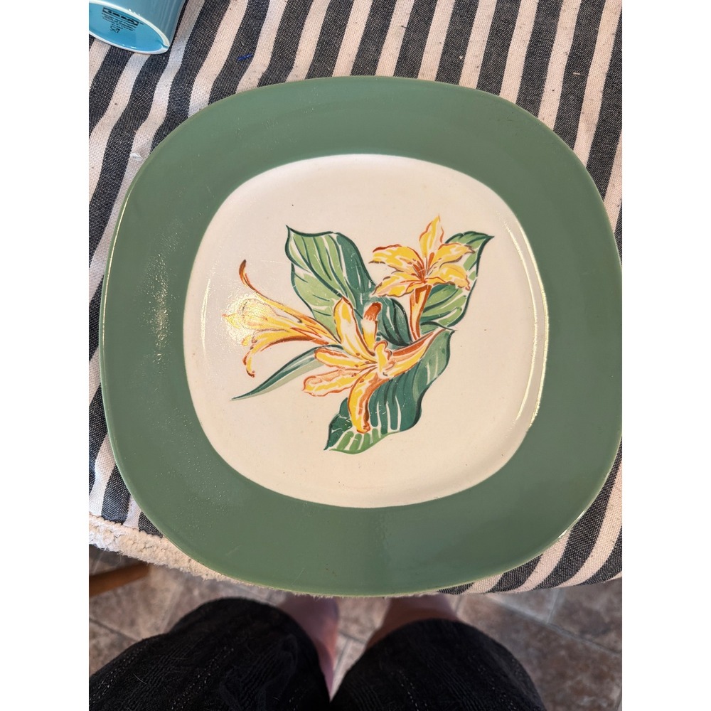 Taylor Smith Taylor Conversation Daylily Plate Walter Dorwin Teague MCM 10in